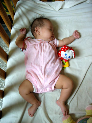 Her last nap at the orphanage